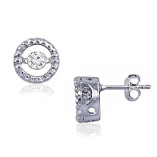 Мода Diamond Dance Jewelry 925 Серебряная стальная серьга